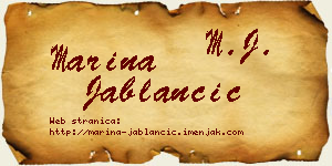 Marina Jablančić vizit kartica